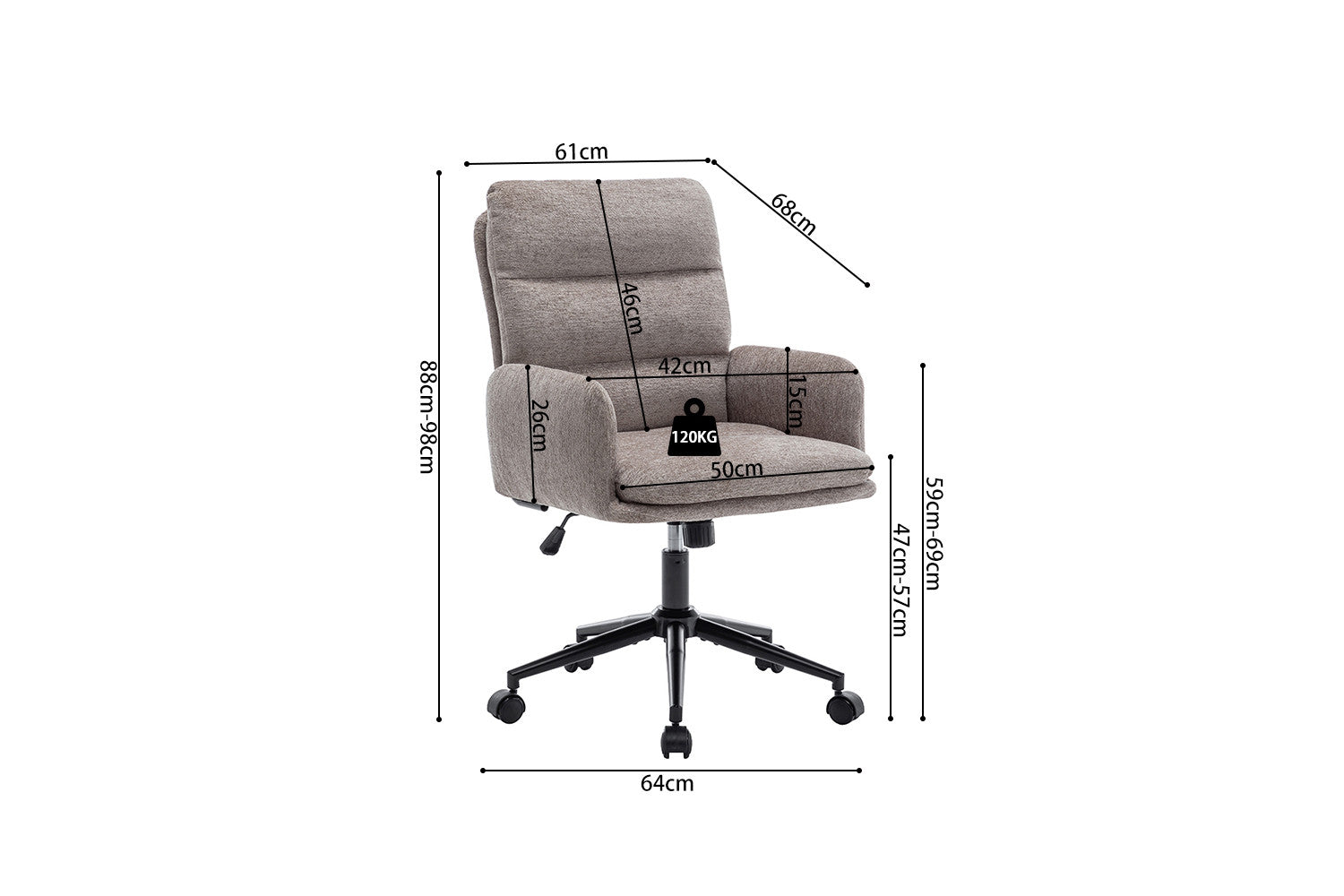 Kantoorstoel 'Aimé' zand - RS