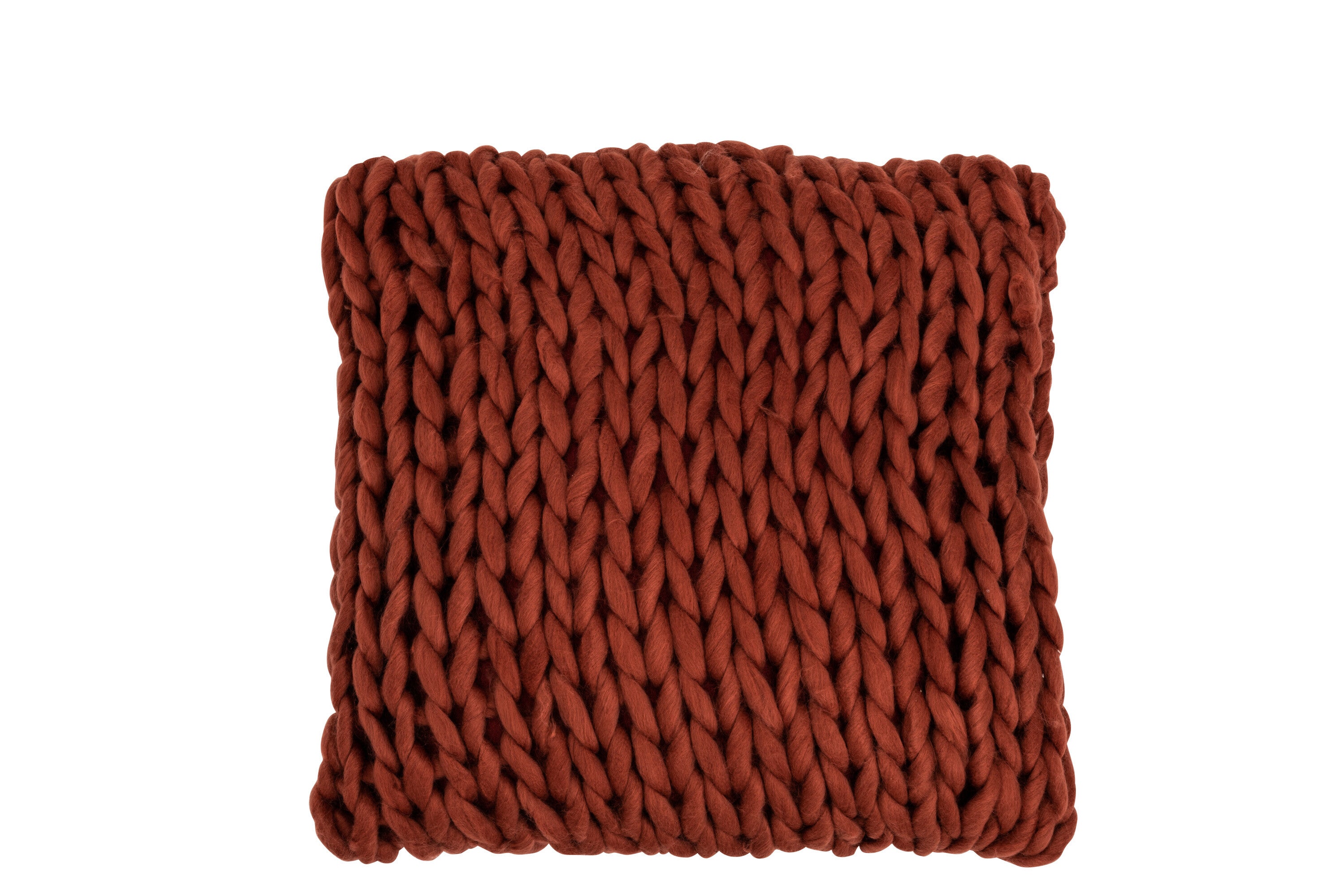 Kussen Gebreid Vierkant Acryl Rood - J-LINE