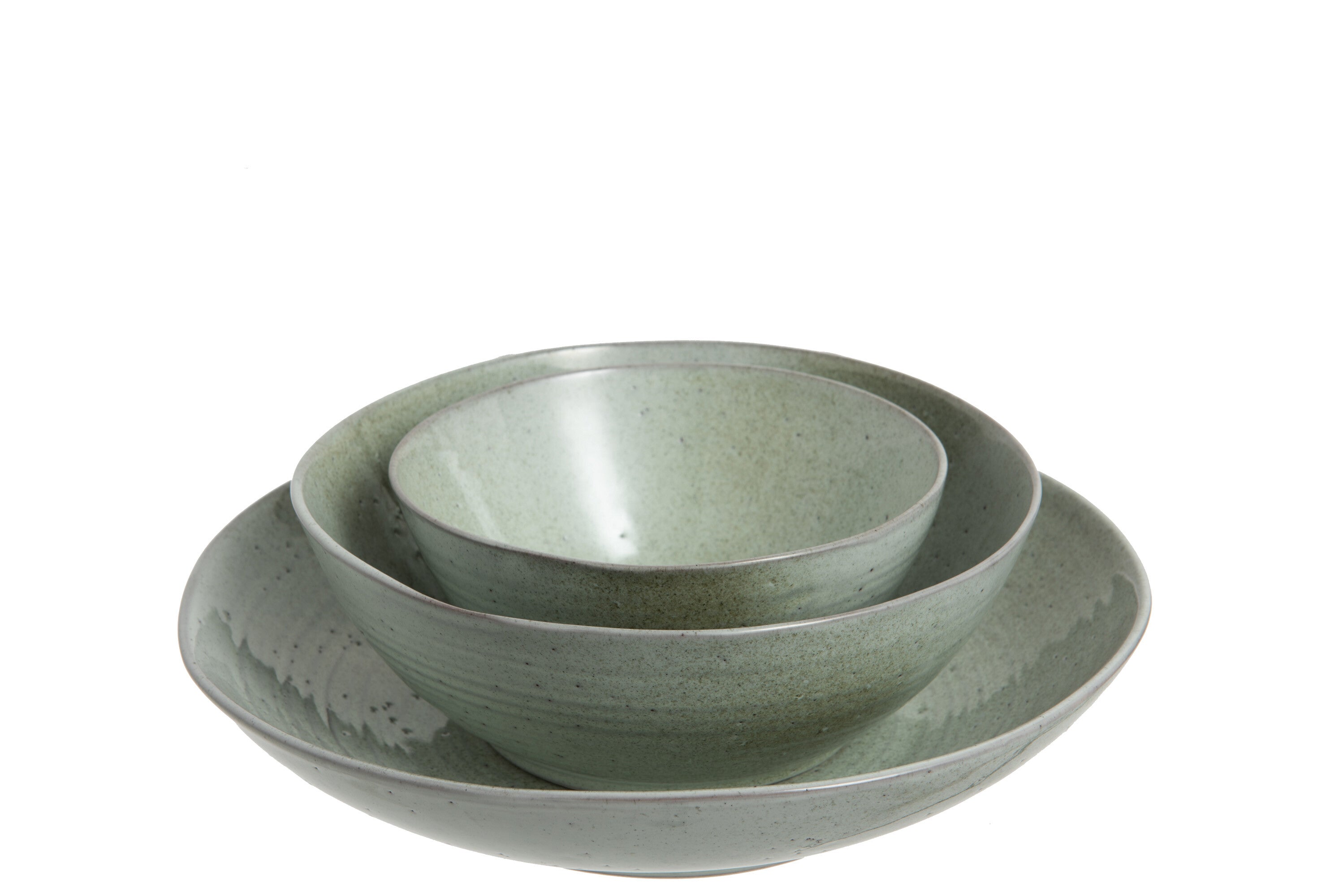 Diep bord Dot Keramiek Mint - J-LINE
