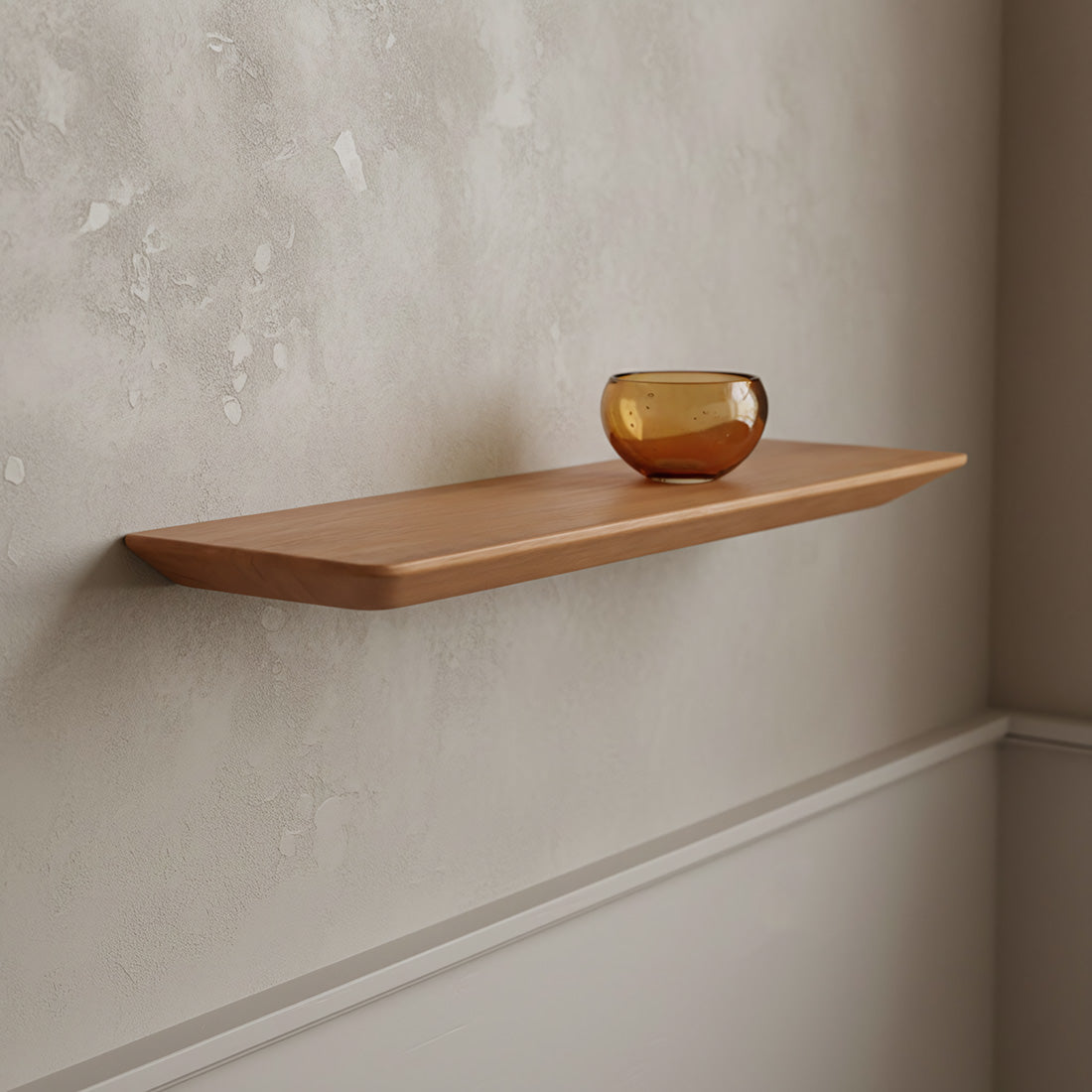 Craftsman teakhouten wandplank - 60 cm - RAW