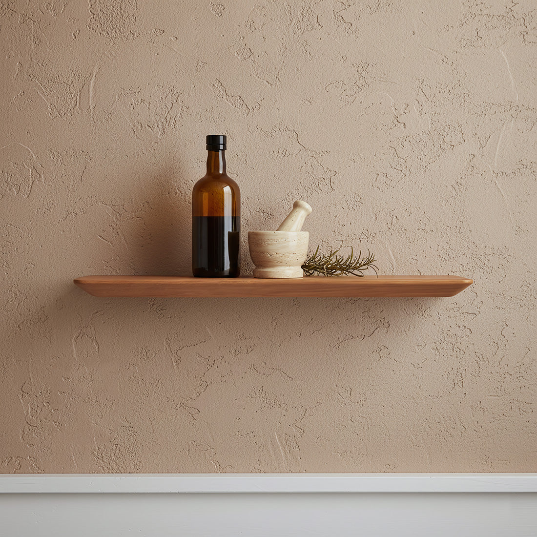 Craftsman teakhouten wandplank - 60 cm - RAW