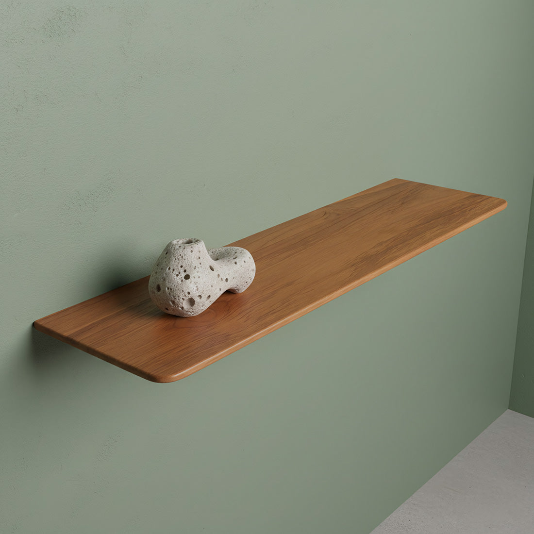 Craftsman teakhouten wandplank - 60 cm - RAW