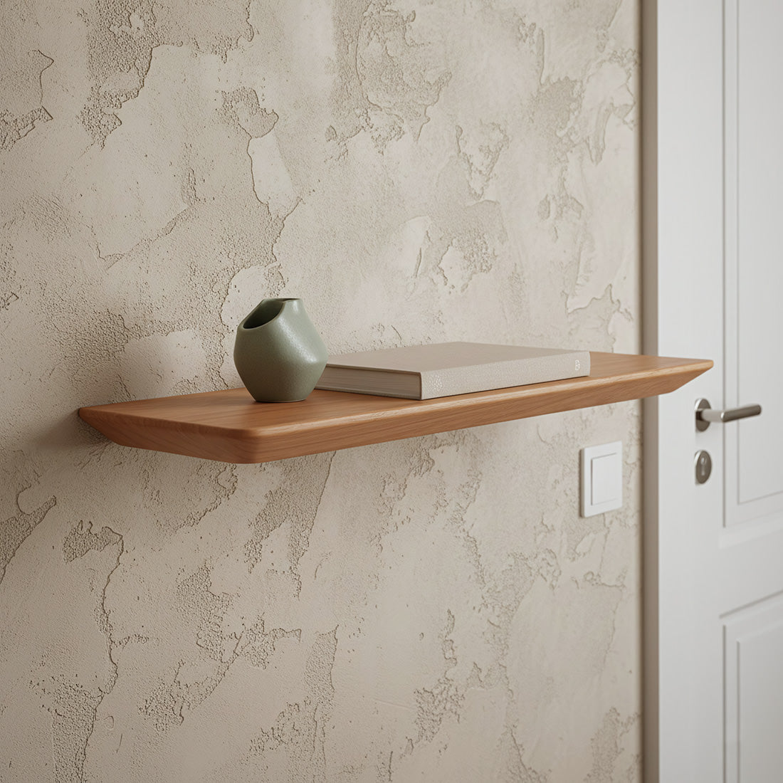 Craftsman teakhouten wandplank - 60 cm - RAW
