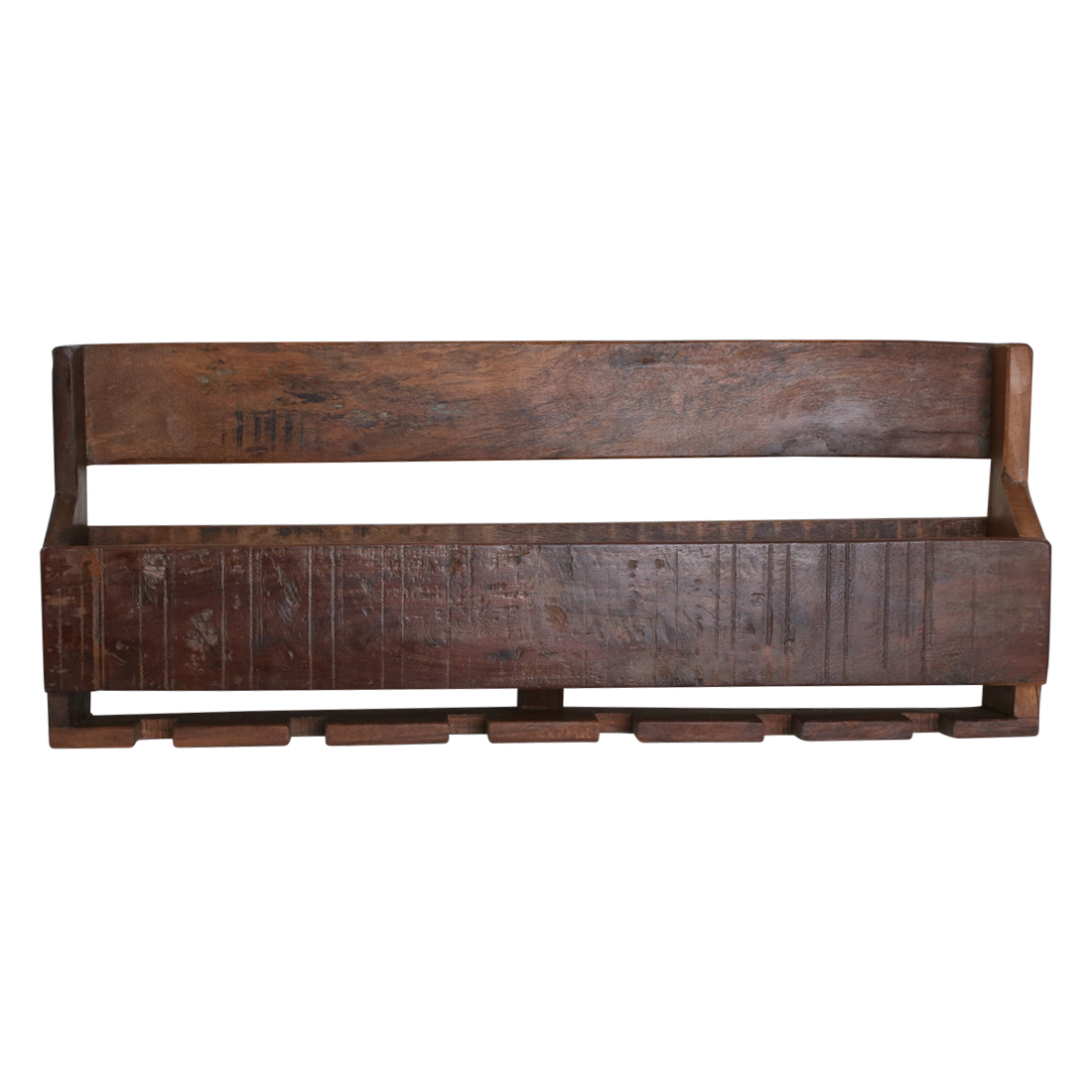 Factory hangend wijnrek - FSC-gerecycled hout - RAW