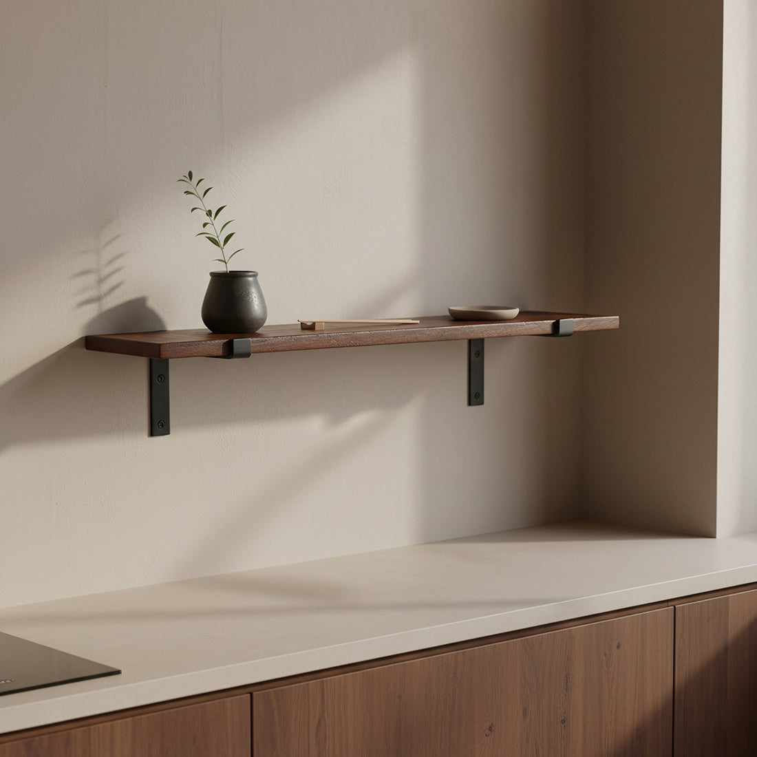 Factory wandplank bruin - FSC-gerecycled hout - 80 cm - RAW