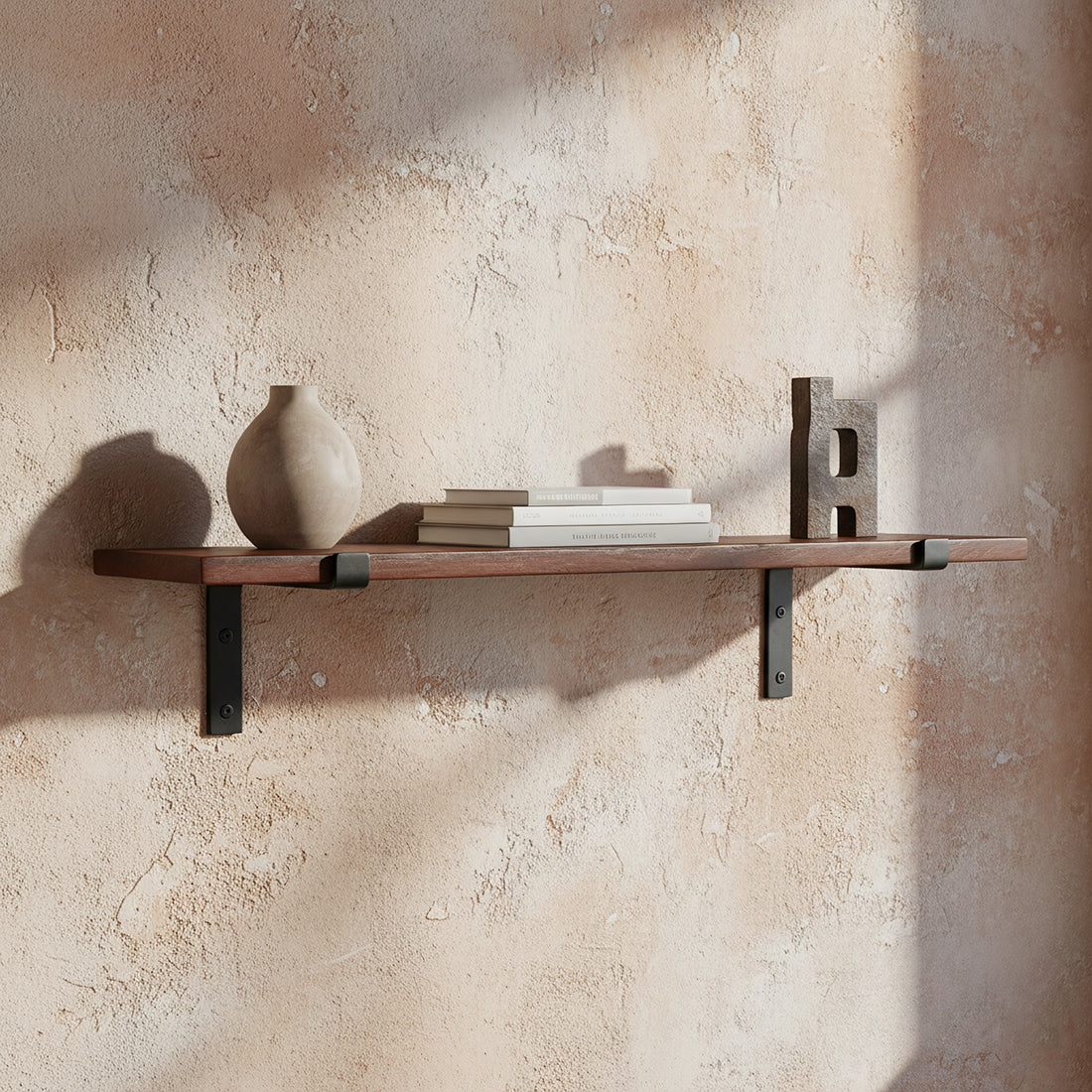 Factory wandplank bruin - FSC-gerecycled hout - 80 cm - RAW