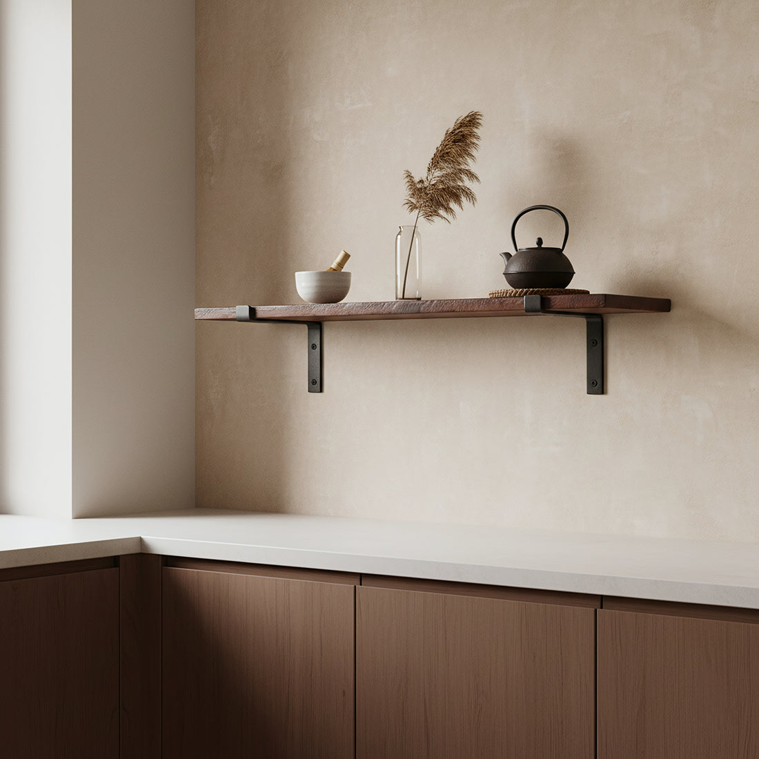 Factory wandplank bruin - FSC-gerecycled hout - 80 cm - RAW