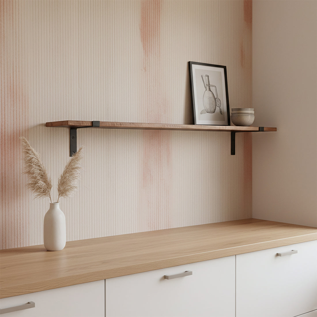 Factory wandplank - FSC-gerecycled hout - 120 cm - RAW