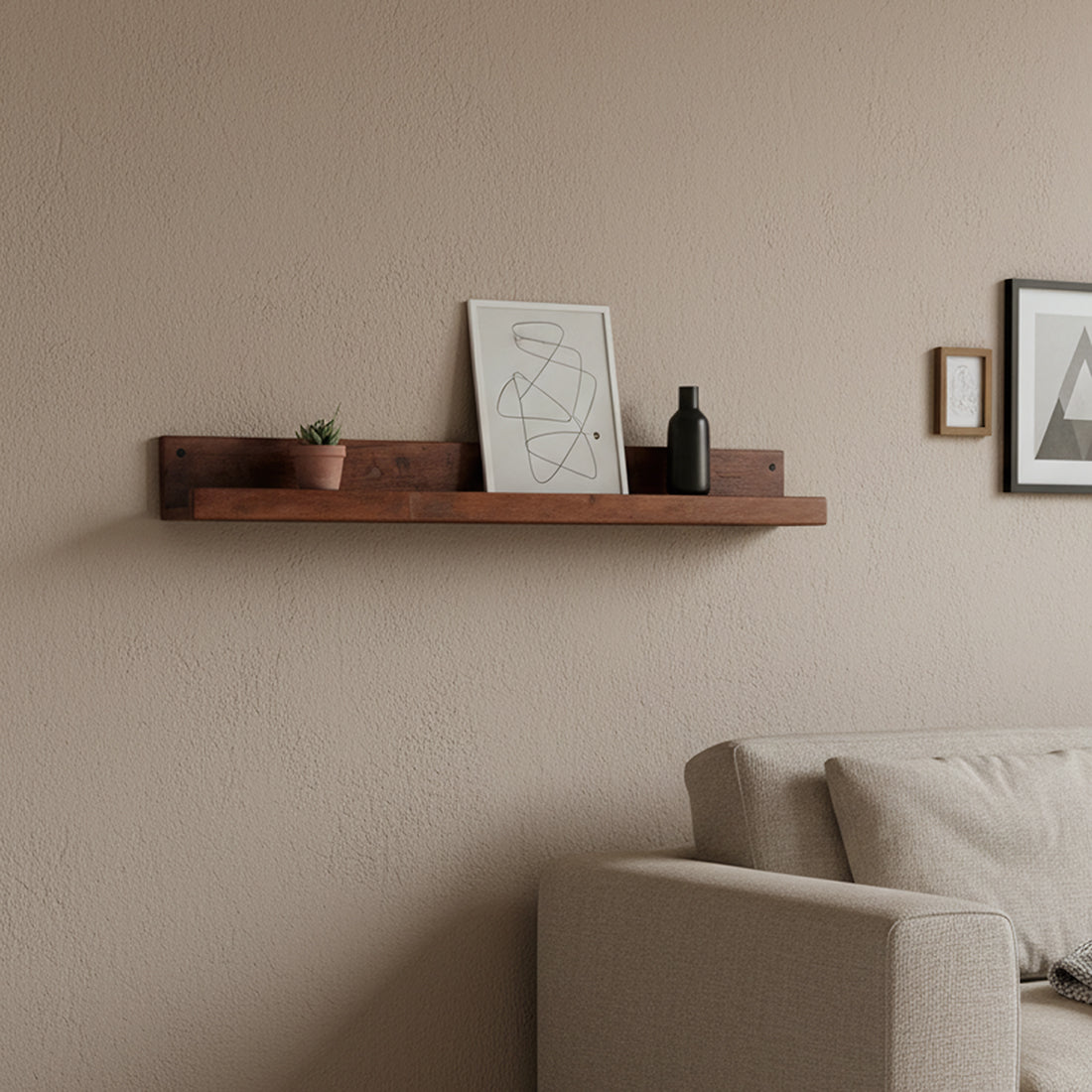 Factory wandplank - FSC-gerecycled hout - 75x8x8 cm - RAW