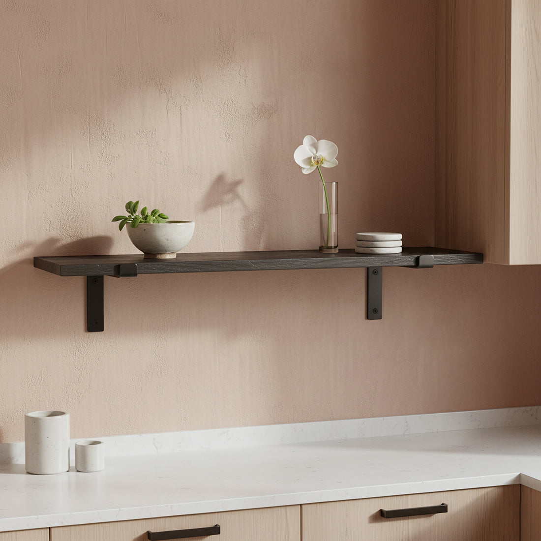 Wandplank Factory zwart 80 cm - RAW