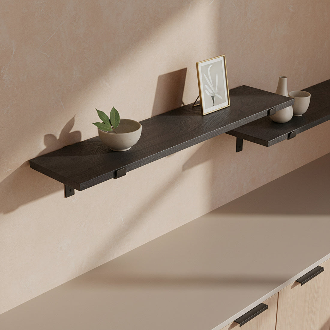 Wandplank Factory zwart 80 cm - RAW
