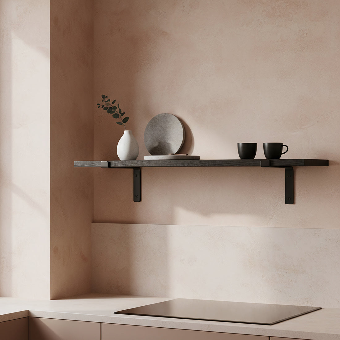 Wandplank Factory zwart 80 cm - RAW