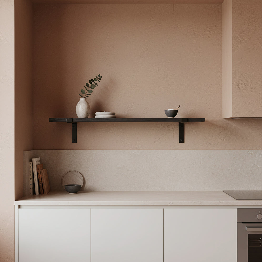 Wandplank Factory zwart 80 cm - RAW