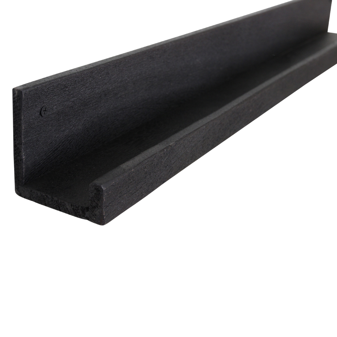 Factory wandplank zwart - FSC-gerecycled hout - 75x8x8 cm - RAW