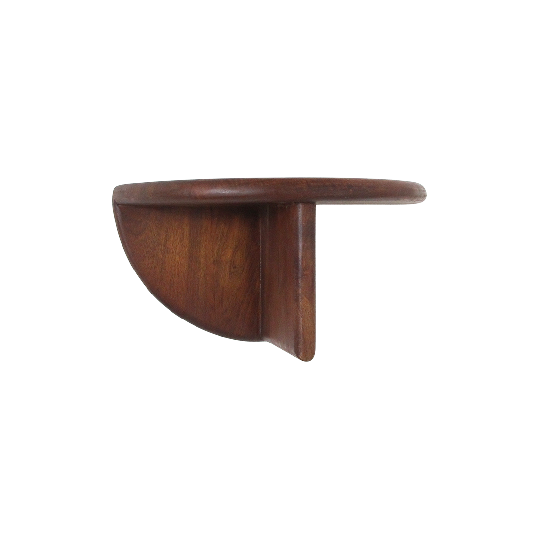 Ronde mangohouten wandplank met afgeronde rand - RAW