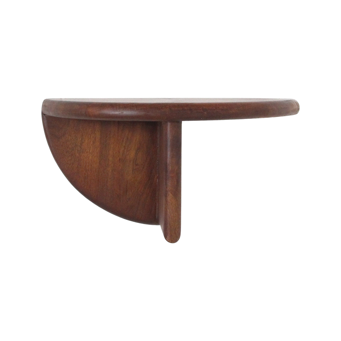 Ronde mangohouten wandplank met afgeronde rand - RAW