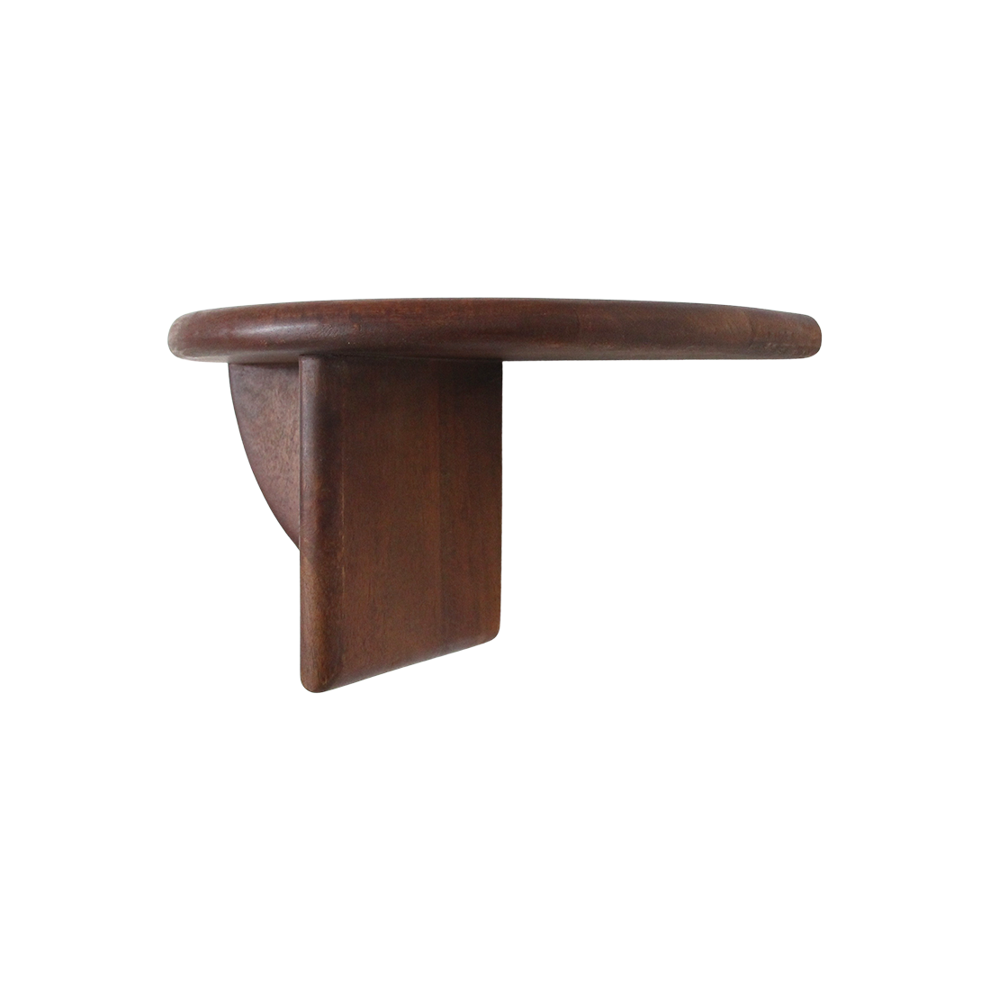 Ronde mangohouten wandplank met afgeronde rand - RAW