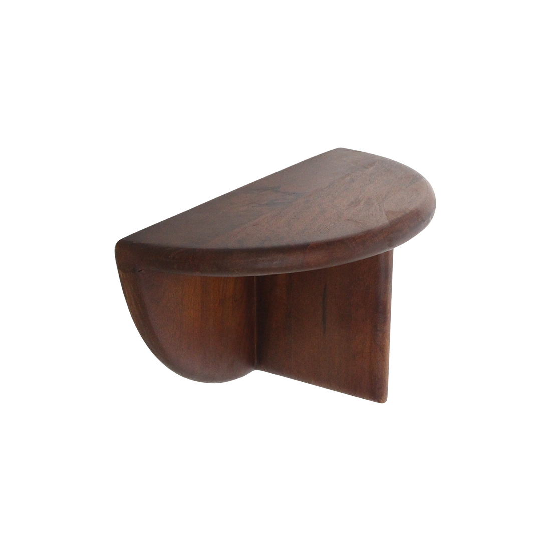 Ronde mangohouten wandplank met afgeronde rand - RAW