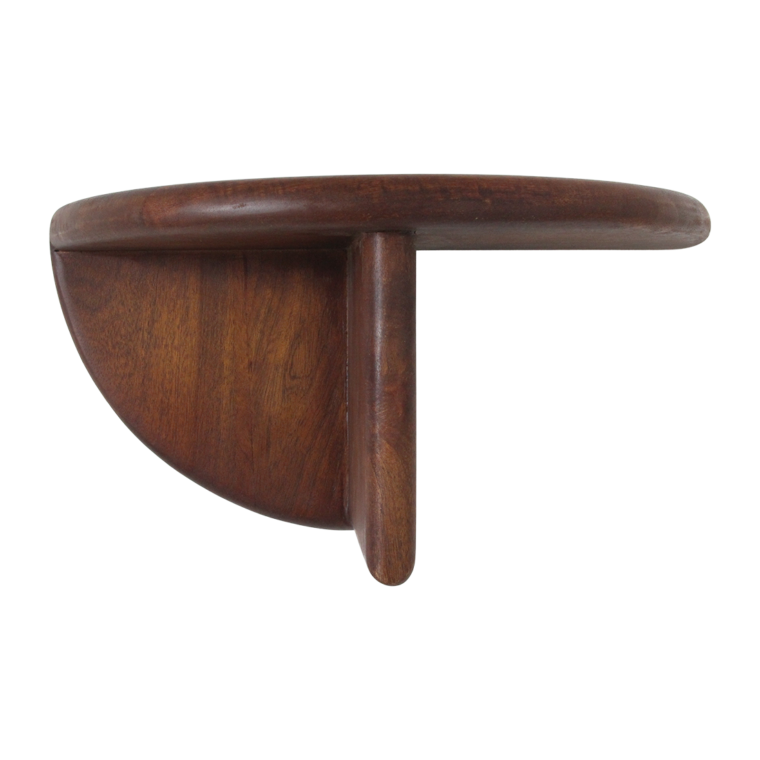 Ronde mangohouten wandplank met afgeronde rand - RAW