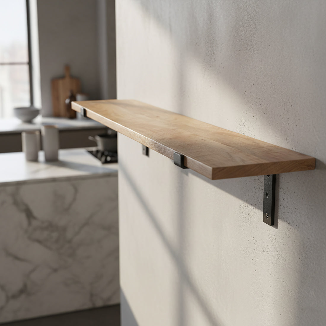 Mangohouten wandplank - 80 cm - RAW