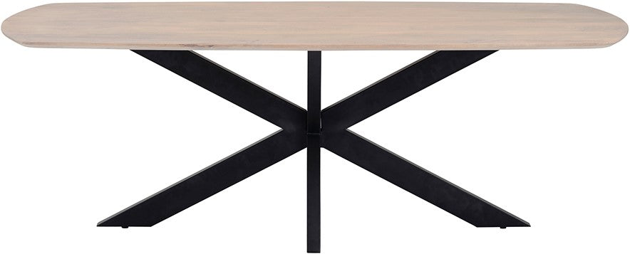 Deense ovale eetkamertafel 210, mango asblond - NW