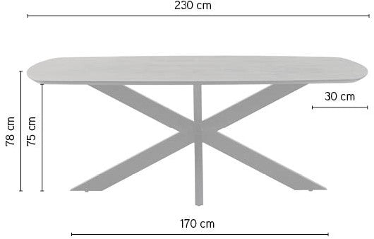 Table de salle à manger ovale danoise 230, blond cendré mangue - NW