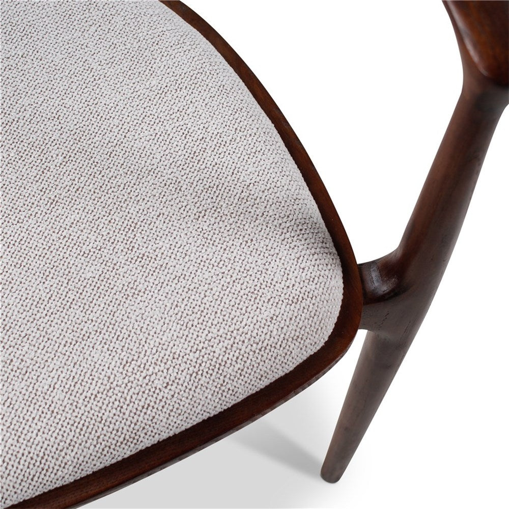 Fauteuil de table Moris, pieds en bois de frêne noir - VDC