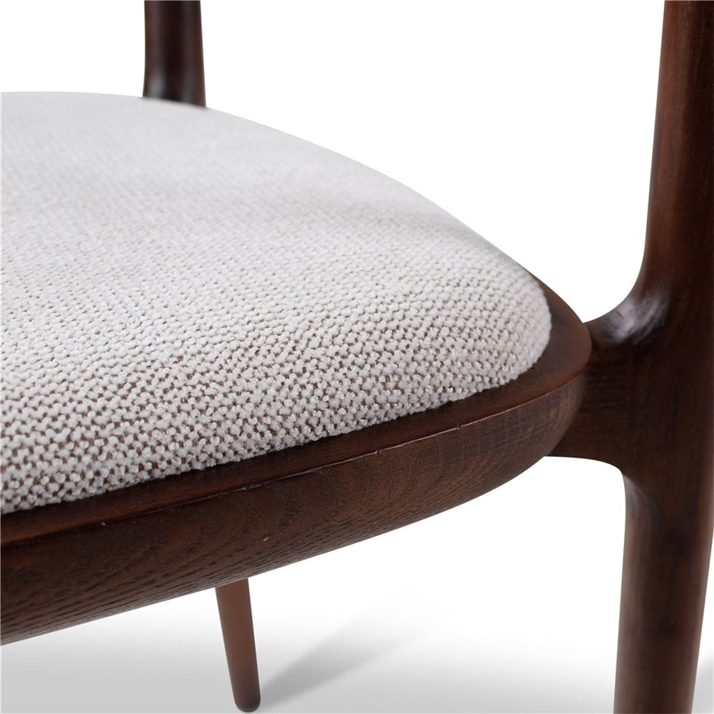 Fauteuil de table Moris, pieds en bois de frêne noir - VDC