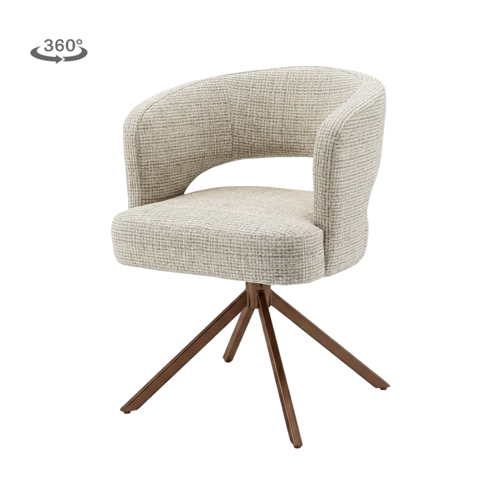 Armstoel Mura Cremona - roterende poten anodic brown - TWL