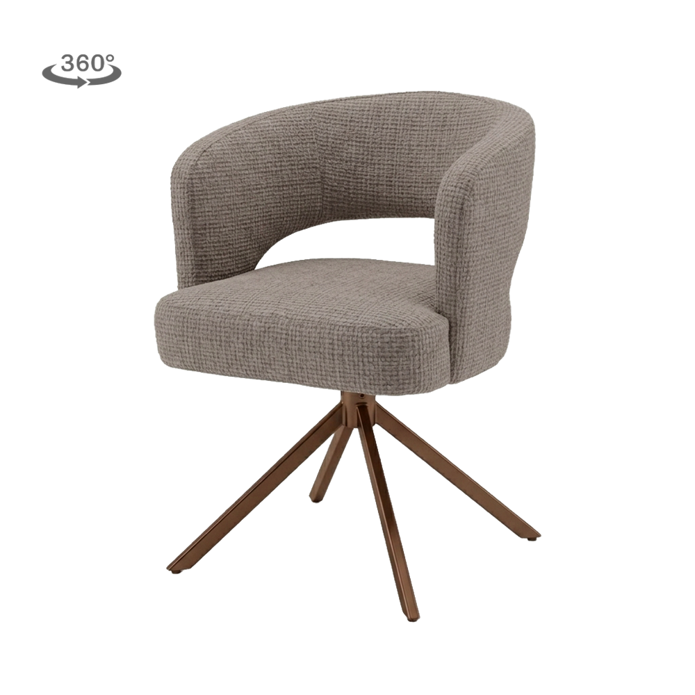 Armstoel Mura Cremona - roterende poten anodic brown - TWL