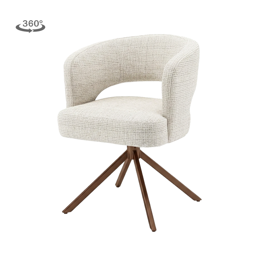 Armstoel Mura Cremona - roterende poten anodic brown - TWL
