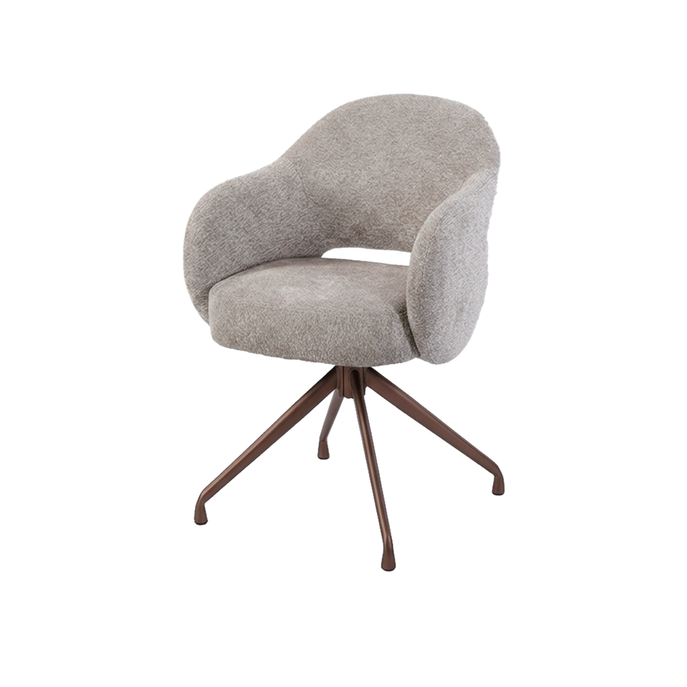 Armstoel Porto Toro - roterende poten anodic brown - TWL