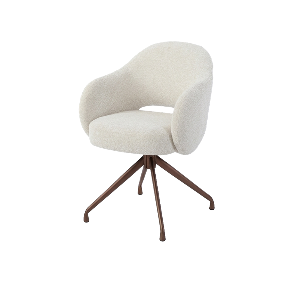 Armstoel Porto Toro - roterende poten anodic brown - TWL