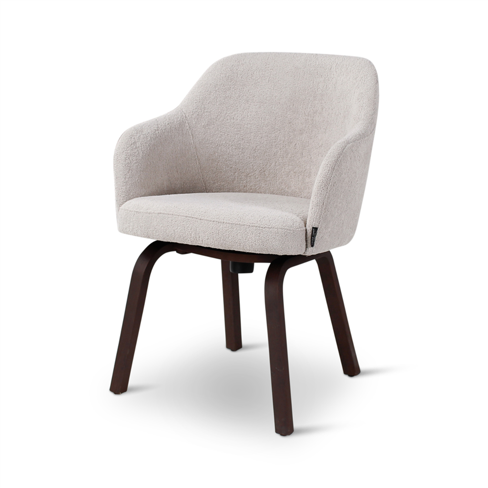 Fauteuil de table Moris, pieds en bois de frêne noir - VDC