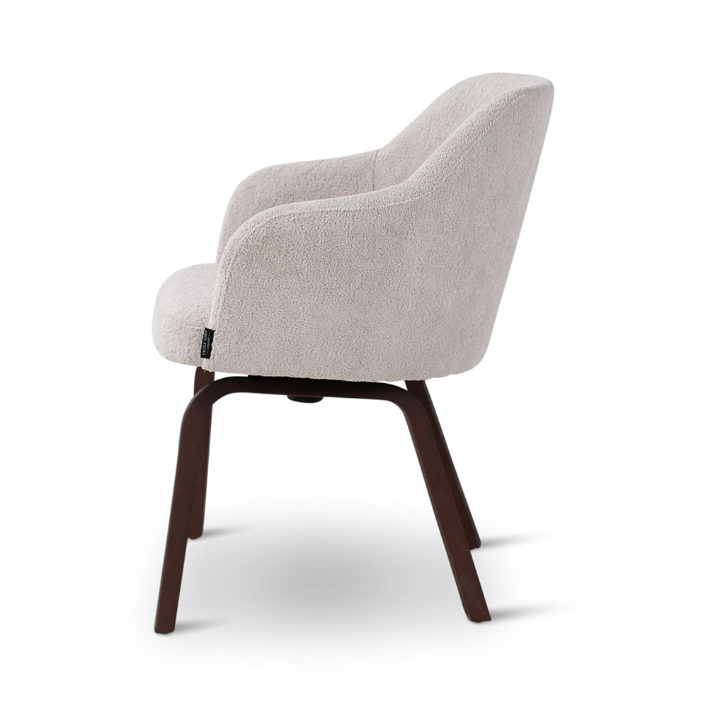 Fauteuil de table Moris, pieds en bois de frêne noir - VDC
