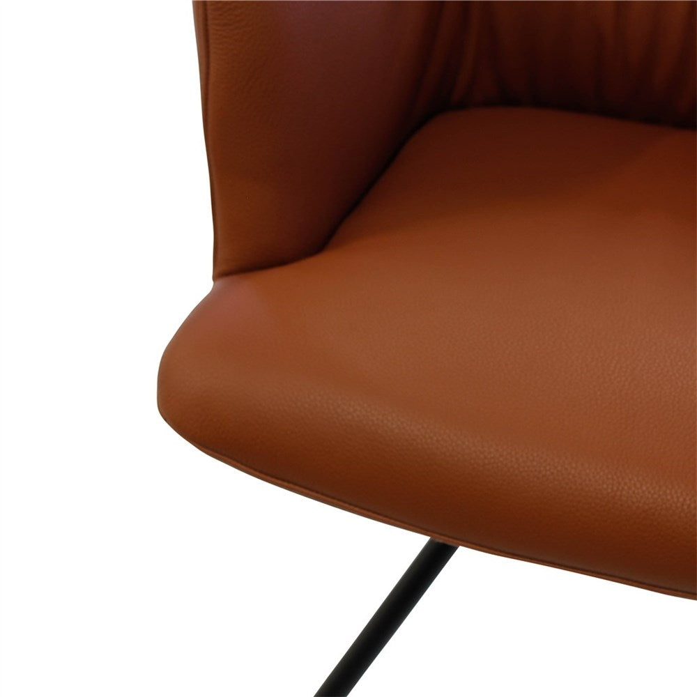 Fauteuil Boston pivotant cuir cognac ou noir - VDC