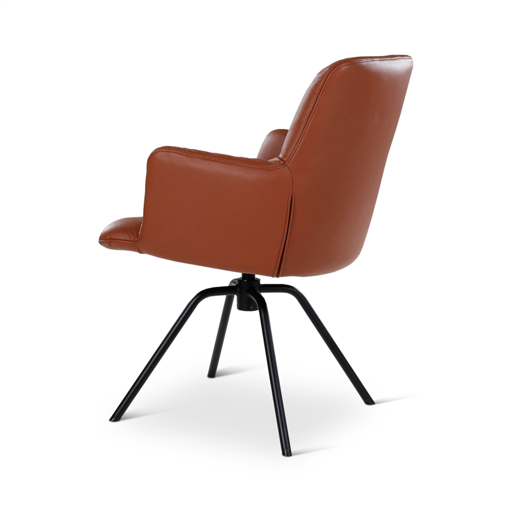 Fauteuil Boston pivotant cuir cognac ou noir - VDC