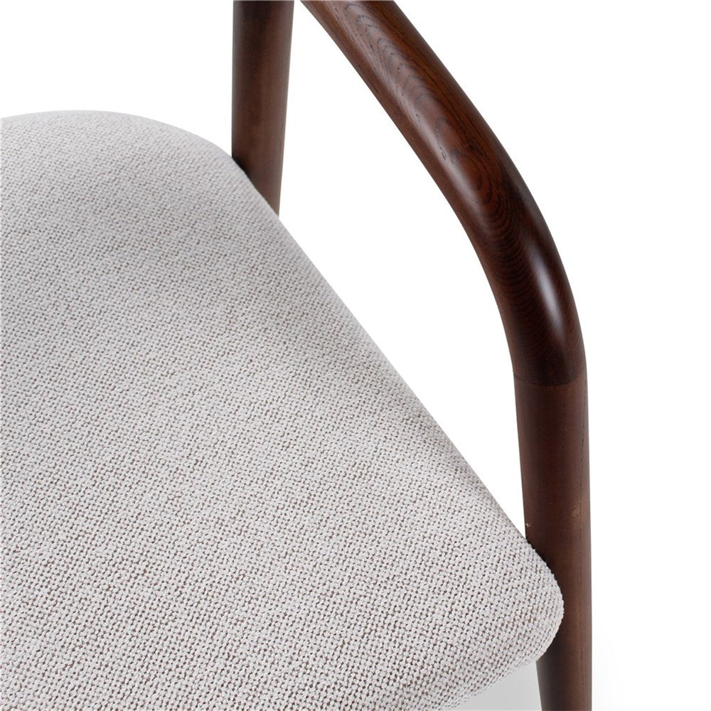 Fauteuil de table Moris, pieds en bois de frêne noir - VDC