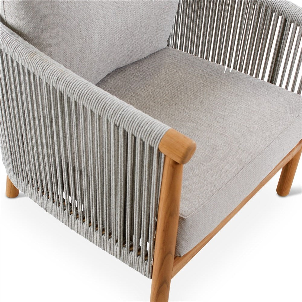 Armstoel outdoor ROMEO teak naturel incl kussens cloud - VDC