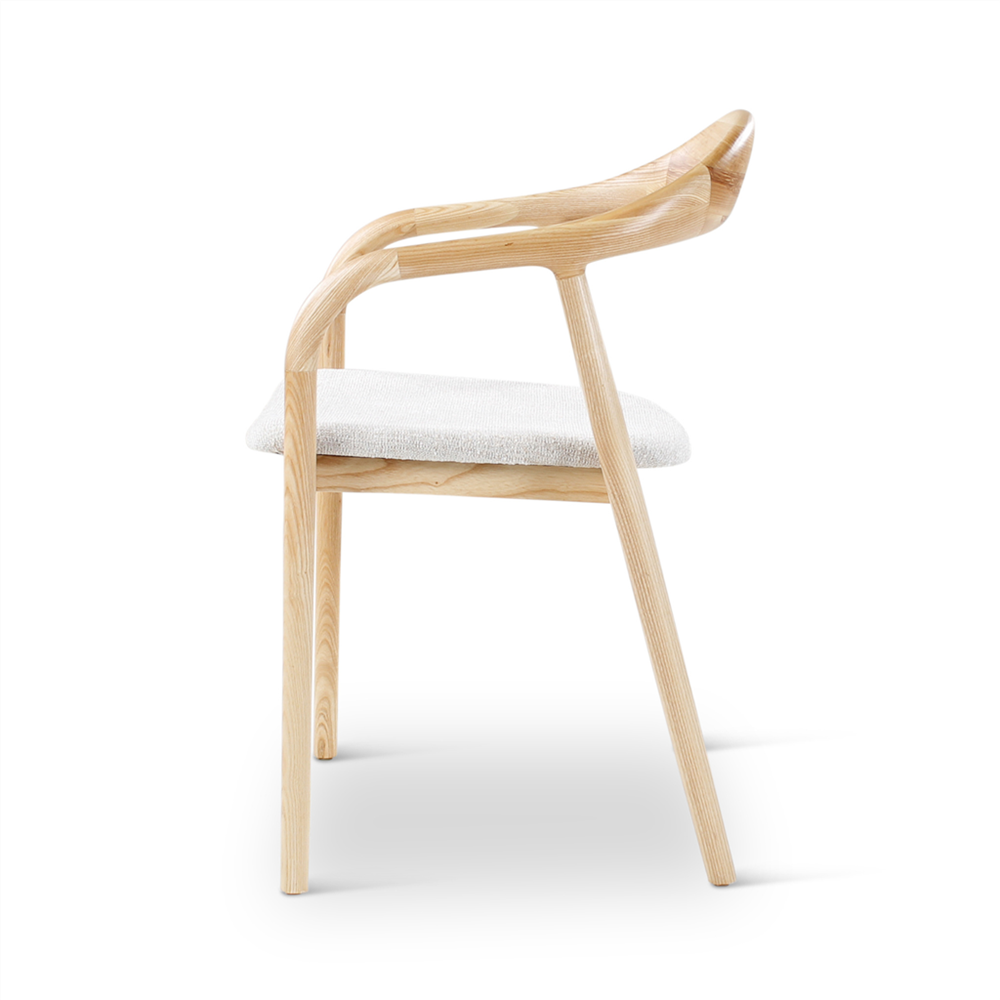 Armstoel Moris, houten poten es naturel - VDC