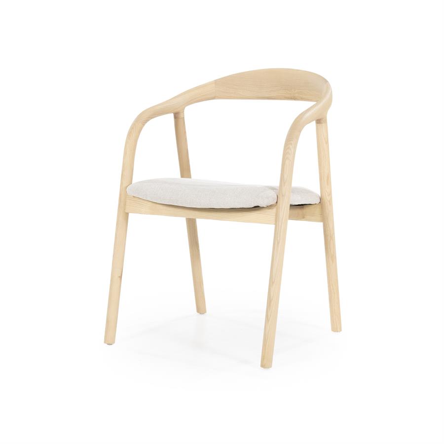 Hippe armstoel Rayven naturel eikenhout - Eleo