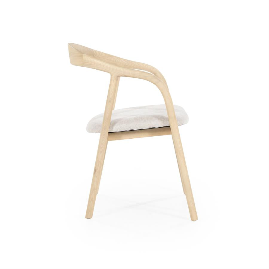 Hippe armstoel Rayven naturel eikenhout - Eleo