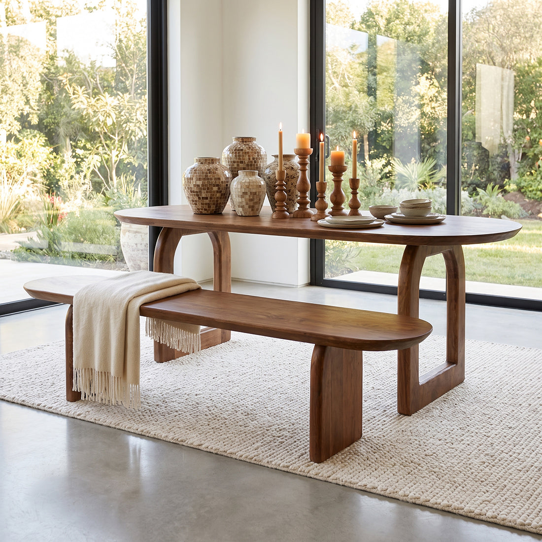 Bullnose eetkamerbank - 180 cm