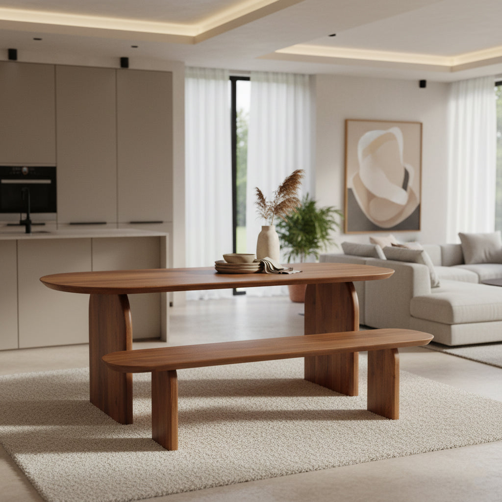 Bullnose eetkamerbank - 200 cm