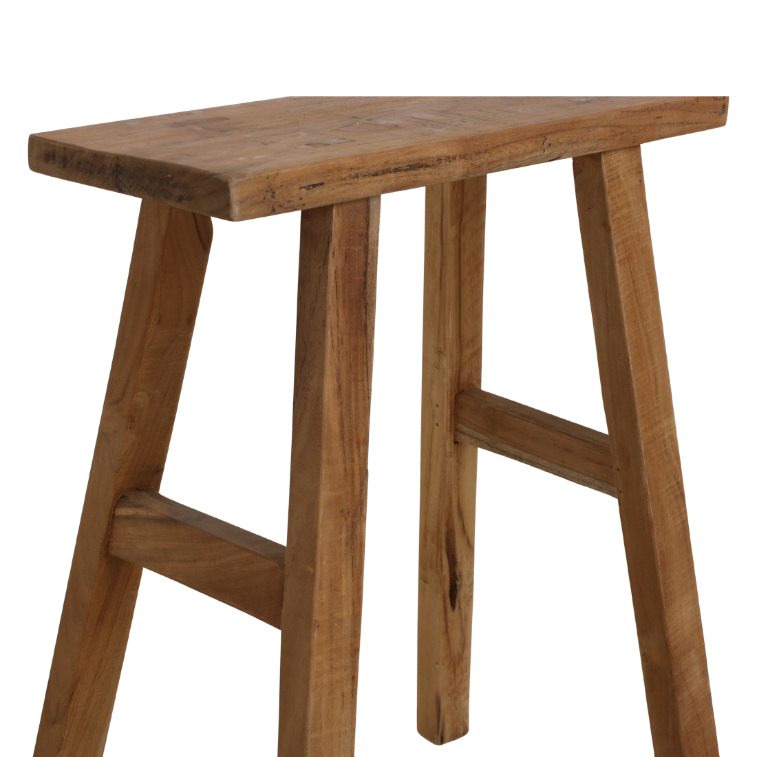 Java timmerman bijzettafel/bankje - gerecycled hout - 40x17x50 cm - RAW