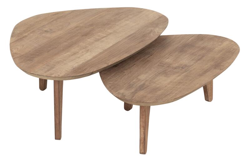 Table basse Bliss Pebble en teck, lot de 2 - DTP