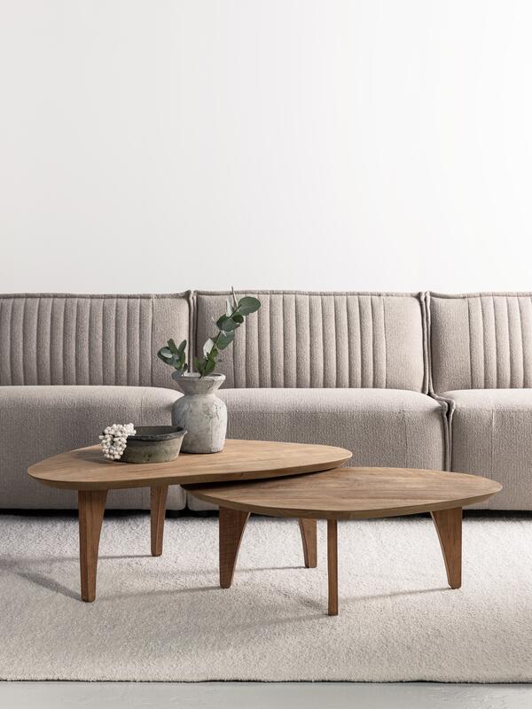 Table basse Bliss Pebble en teck, lot de 2 - DTP