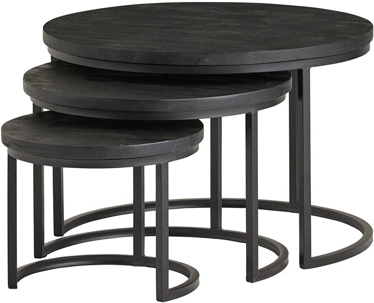 Salontafel Enzo zwart set van 3 - NW