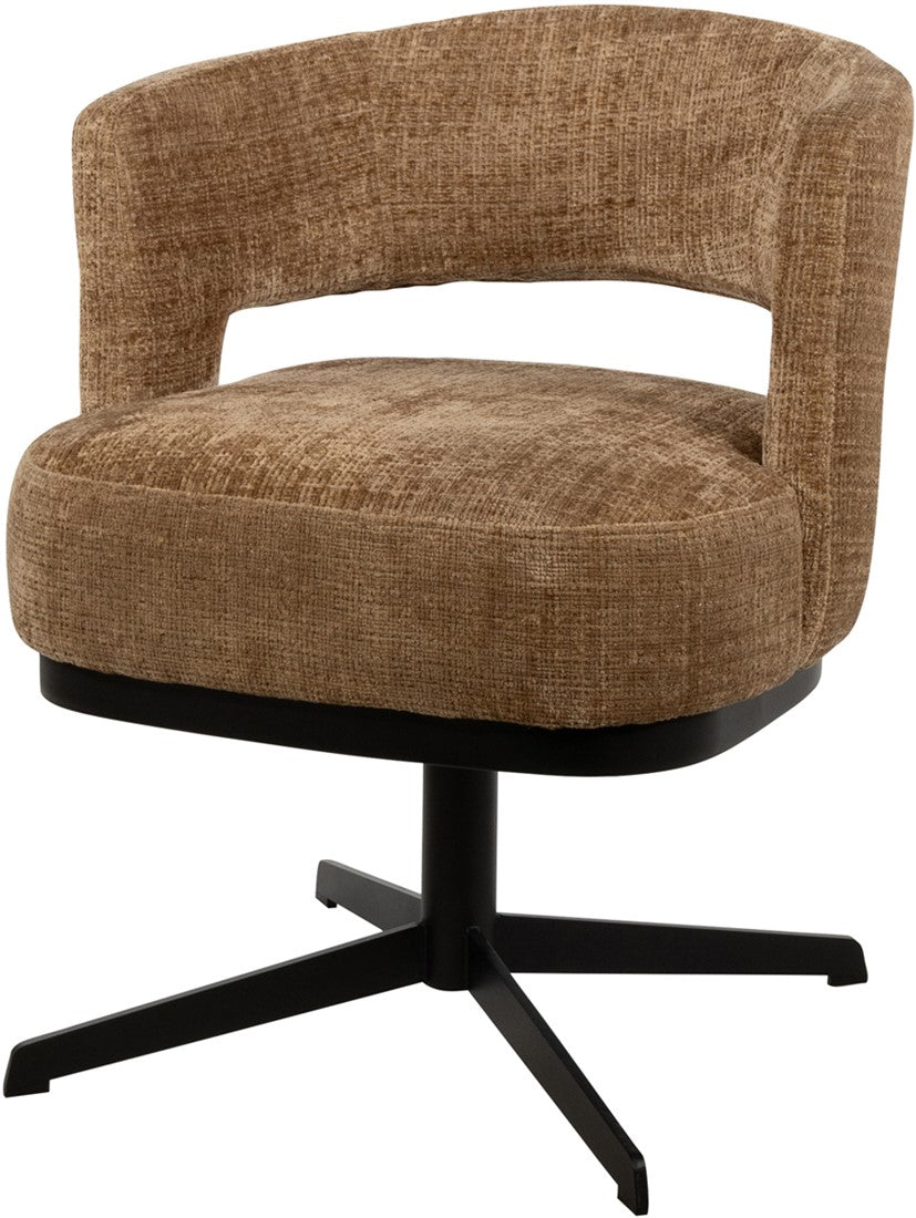 Chaise de salle à manger Bruce - pied pivotant 360 - Cremona - Cannelle - NW