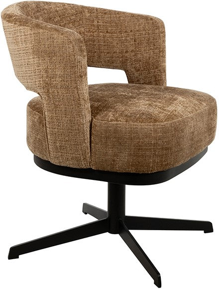Chaise de salle à manger Bruce - pied pivotant 360 - Cremona - Cannelle - NW